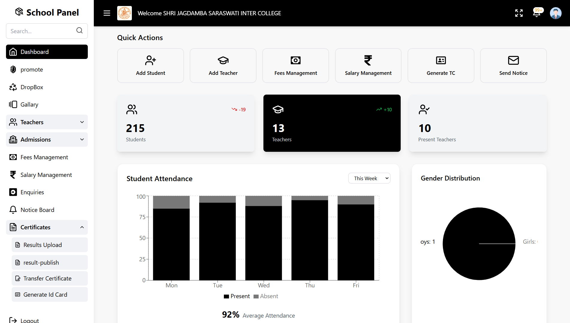 EduManage School Management System